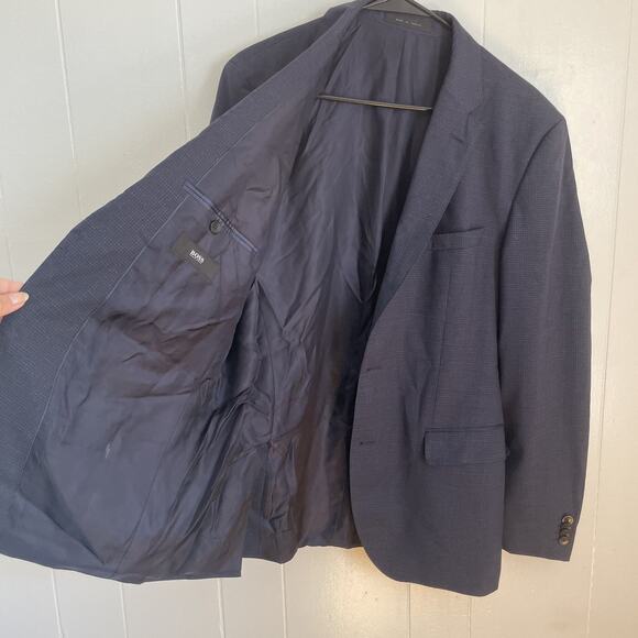Hugo Boss Men’s 40R Navy Wool Blazer Sport Coat Jacket Made in Turkey - Picture 6 of 13